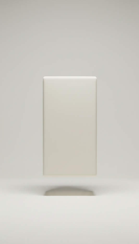 Minimalist ivory packaging with bold typography